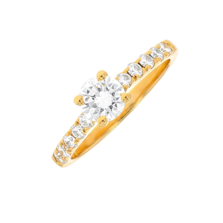 Solitaire diamants 0.63 carat or jaune 2.42g Comme neuf -  reconditionné disponible sur Gemme Les Bijoux
